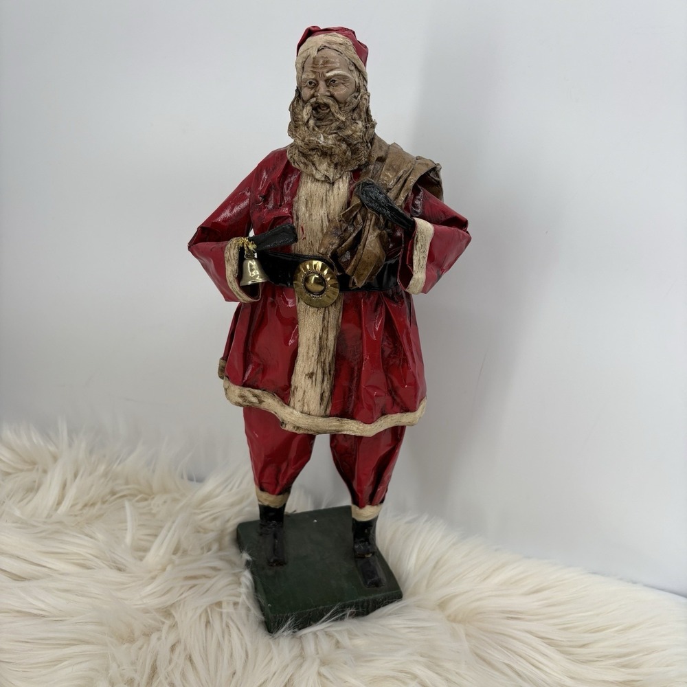 Santa Claus Paper‎ Mache Holiday Christmas Decoration Decor 15" Mexico EB